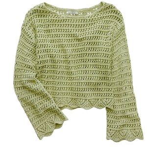 American Eagle Ballet Neck Open Knit Sweater NWT